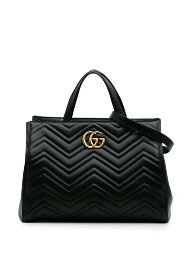 Pre-owned Gucci 2016-2024 Gg Marmont Matelasse Leather Satchel