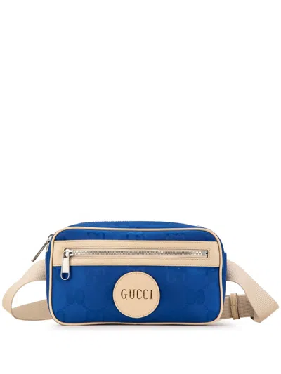 Pre-owned Gucci 2016-2024 Gg Nylon Off The Grid Belt Bag In Blue