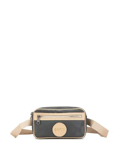 Pre-owned Gucci 2016-2024 Gg Nylon Off The Grid Belt Bag In Brown