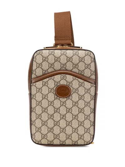 Pre-owned Gucci 2016-2024 Gg Supreme Interlocking G Sling Bag Crossbody Bag