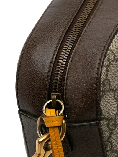 Pre-owned Gucci 2016-2024 Gg Supreme Web Neo Vintage Crossbody Bag In Brown