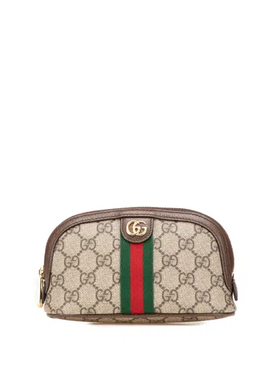 Pre-owned Gucci 2016-2024 Gg Supreme Web Ophidia Pouch