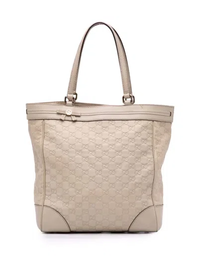 Pre-owned Gucci 2016-2024 Ssima Mayfair Tote Bag In Brown