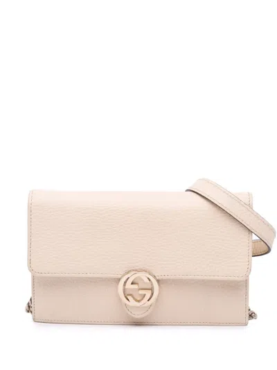Pre-owned Gucci 2016-2024 Interlocking G Dollar Calfskin Wallet On Chain Crossbody Bag