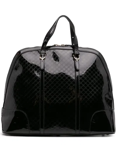 Pre-owned Gucci 2016-2024 Large Microssima Patent Nice Dome Top Handle Bag Tote Bag