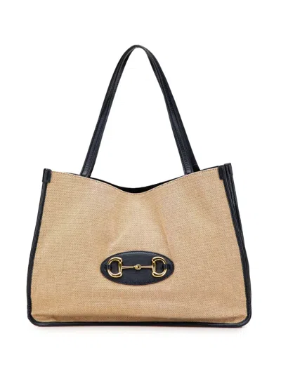 Pre-owned Gucci 2016-2024 Medium Canvas Horsebit 1955 Tote Bag