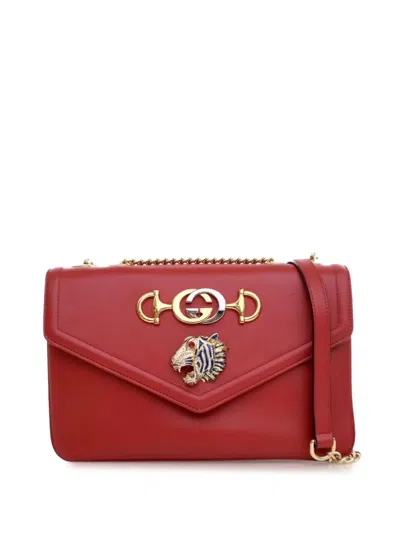 Pre-owned Gucci 2016-2024 Medium Leather Rajah Crossbody Bag