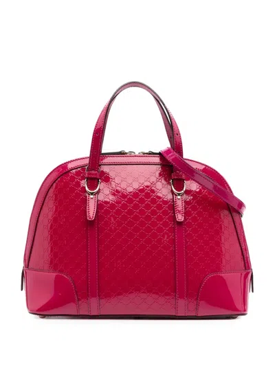 Pre-owned Gucci 2016-2024 Medium Microssima Patent Nice Dome Satchel