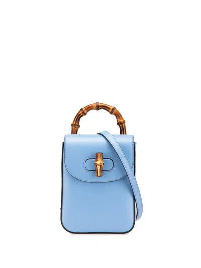 Pre-owned Gucci 2016-2024 Mini Calfskin Bamboo Top Handle Bag Satchel