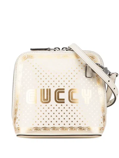 Pre-owned Gucci 2016-2024 Mini Calfskin Guccy Sega Crossbody Bag In White
