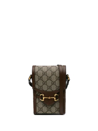 Pre-owned Gucci 2016-2024 Mini Gg Supreme Horsebit 1955 Crossbody Bag