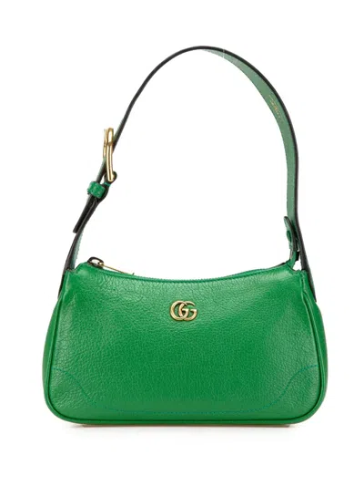 Pre-owned Gucci 2016-2024 Mini Leather Aphrodite Shoulder Bag In Green