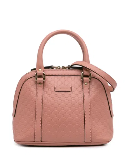 Pre-owned Gucci 2016-2024 Mini Microssima Dome Satchel