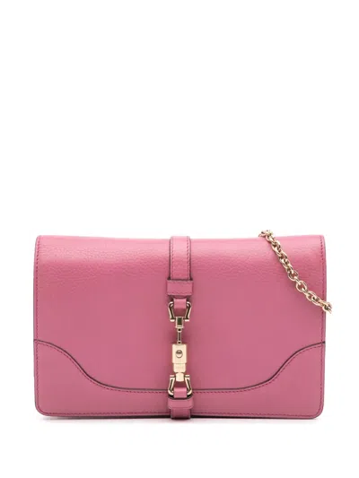 Pre-owned Gucci 2016-2024 Pebbled Calfskin Piston Broadway Evening Bag Shoulder Bag In Pink