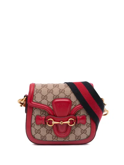 Pre-owned Gucci 2016-2024 Small Gg Canvas Lady Web Crossbody Bag