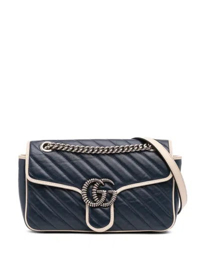 Pre-owned Gucci 2016-2024 Small Gg Marmont Leather Matelasse Torchon Flap Crossbody Bag
