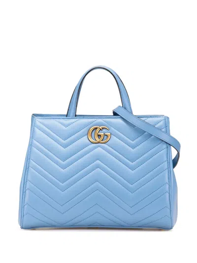 Pre-owned Gucci 2016-2024 Small Gg Marmont Matelasse Leather Satchel