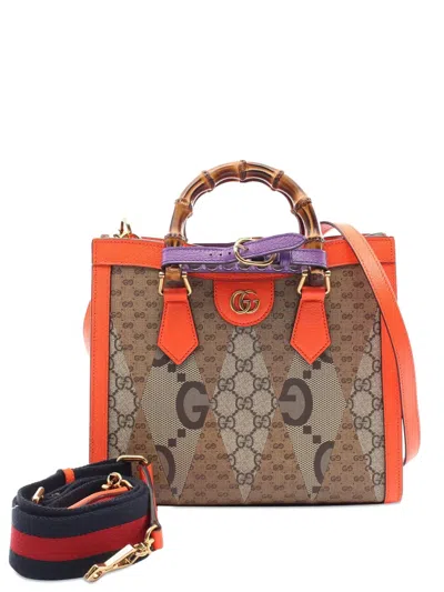 Pre-owned Gucci 2016-2024 Small Gg Supreme Diana Satchel