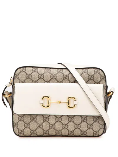 Pre-owned Gucci 2016-2024 Small Gg Supreme Horsebit 1955 Crossbody Bag