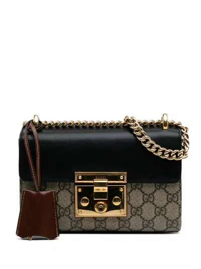 Pre-owned Gucci 2016-2024 Small Gg Supreme Padlock Crossbody Bag