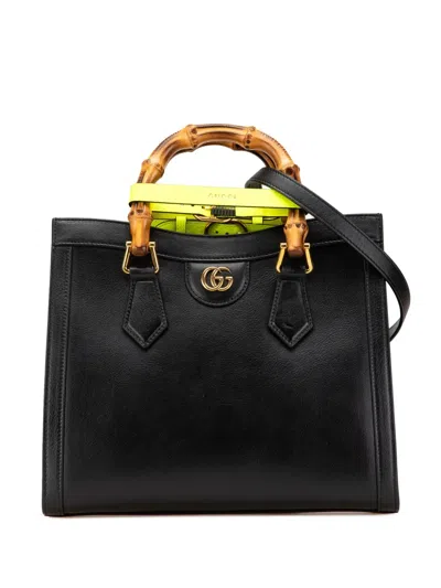 Pre-owned Gucci 2016-2024 Small Leather Bamboo Diana Satchel