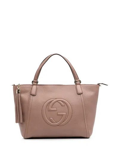 Pre-owned Gucci 2016-2024 Small Pebbled Leather Soho Cellarius Satchel