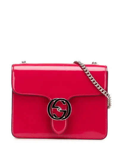 Pre-owned Gucci 2016-2024 Small Polished Calfskin Interlocking G Dollar Crossbody Bag