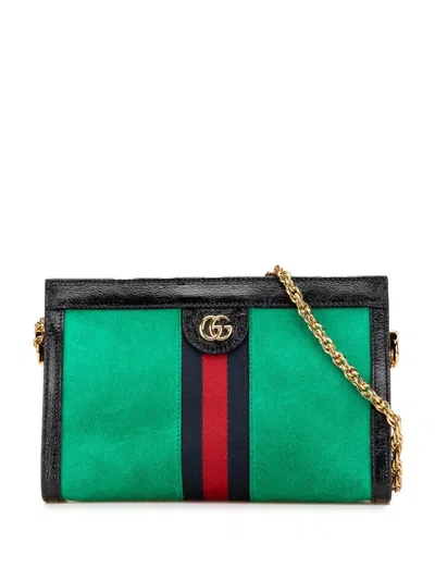 Pre-owned Gucci 2016-2024 Small Suede Ophidia Chain Crossbody Bag