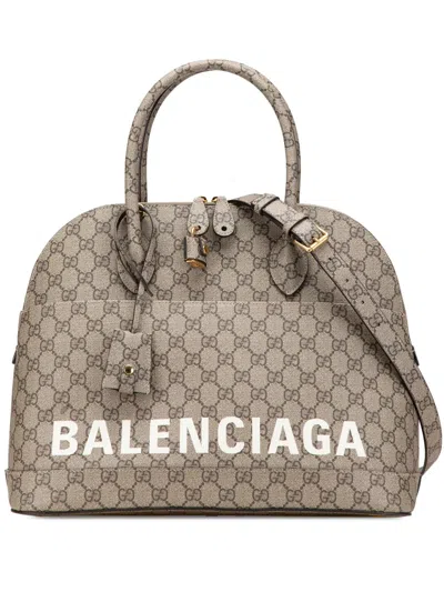 Pre-owned Gucci 2016-2025 Balenciaga The Hacker Project Medium Gg Supreme Ville Satchel