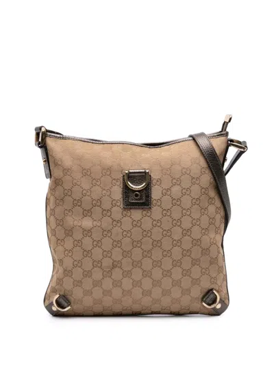 Pre-owned Gucci 2016-2025 Gg Canvas Abbey D Ring Crossbody Bag In Brown