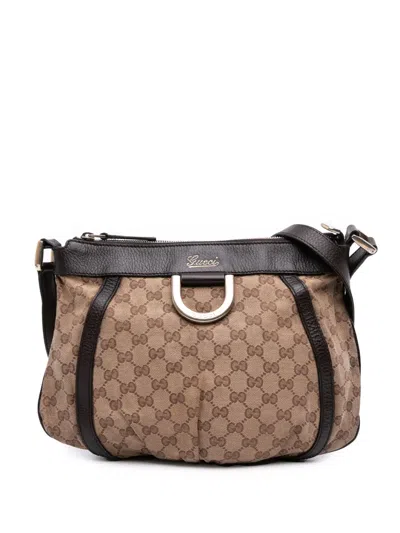 Pre-owned Gucci 2016-2025 Gg Canvas Abbey D Ring Crossbody Bag In Brown
