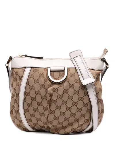 Pre-owned Gucci 2016-2025 Gg Canvas Abbey D Ring Crossbody Bag In Brown