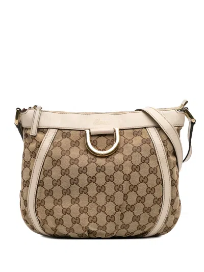 Pre-owned Gucci 2016-2025 Gg Canvas Abbey D Ring Crossbody Bag In Brown