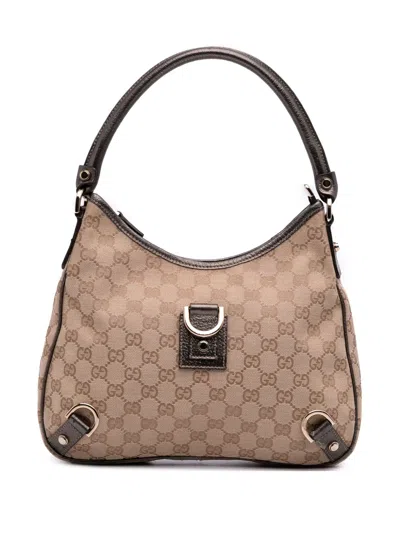 Pre-owned Gucci 2016-2025 Gg Canvas Abbey D Ring Shoulder Bag In Brown