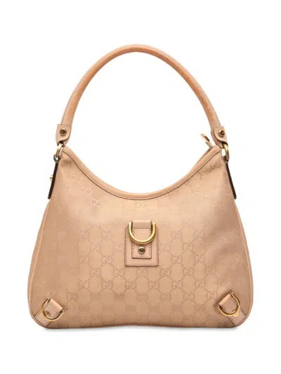 Pre-owned Gucci 2016-2025 Gg Canvas Abbey D Ring Shoulder Bag In Brown