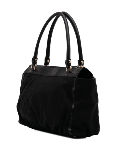 Pre-owned Gucci 2016-2025 Gg Canvas Abbey D Ring Tote Bag In Black