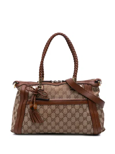 Pre-owned Gucci 2016-2025 Gg Canvas Bella Satchel