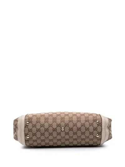 Pre-owned Gucci 2016-2025 Gg Canvas Bella Satchel In Brown
