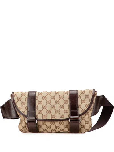 Pre-owned Gucci 2016-2025 Gg Canvas Belt Bag In Brown