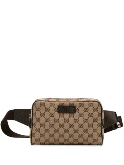 Pre-owned Gucci 2016-2025 Gg Canvas Belt Bag In Brown