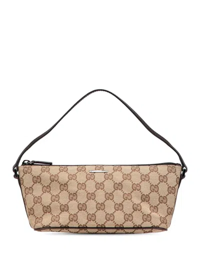 Pre-owned Gucci 2016-2025 Gg Canvas Boat Shoulder Bag