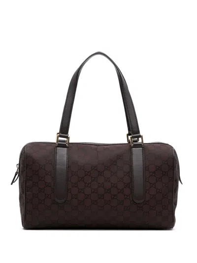 Pre-owned Gucci 2016-2025 Gg Canvas Boston Bag In Brown