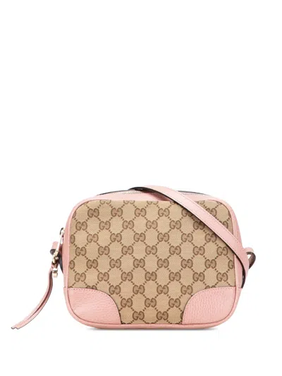 Pre-owned Gucci 2016-2025 Gg Canvas Bree Crossbody Bag In Brown