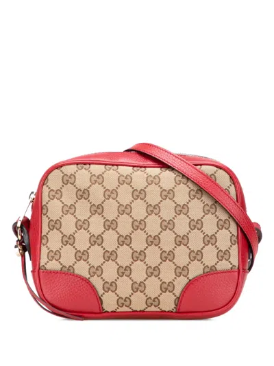 Pre-owned Gucci 2016-2025 Gg Canvas Bree Crossbody Bag In Brown