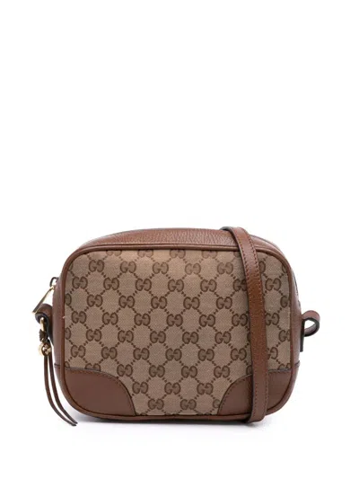 Pre-owned Gucci 2016-2025 Gg Canvas Bree Crossbody Bag In Brown