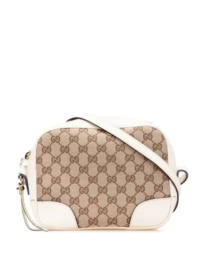 Pre-owned Gucci 2016-2025 Gg Canvas Bree Crossbody Bag In Brown