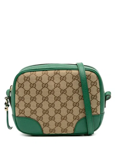 Pre-owned Gucci 2016-2025 Gg Canvas Bree Crossbody Bag In Brown