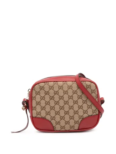 Pre-owned Gucci 2016-2025 Gg Canvas Bree Crossbody Bag In Brown