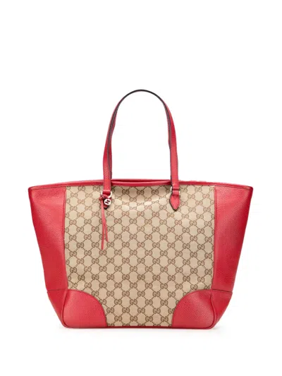 Pre-owned Gucci 2016-2025 Gg Canvas Bree Tote Bag In Brown