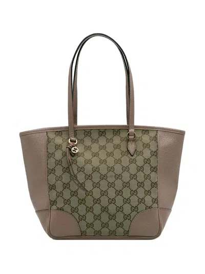 Pre-owned Gucci 2016-2025 Gg Canvas Bree Tote Bag In Brown